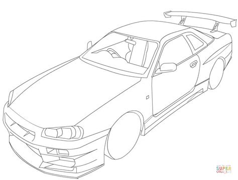 Nissan Gtr Coloring Pages Coloring Home