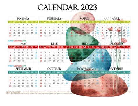 2023 Free Printable Yearly Calendar Premium Template 27472