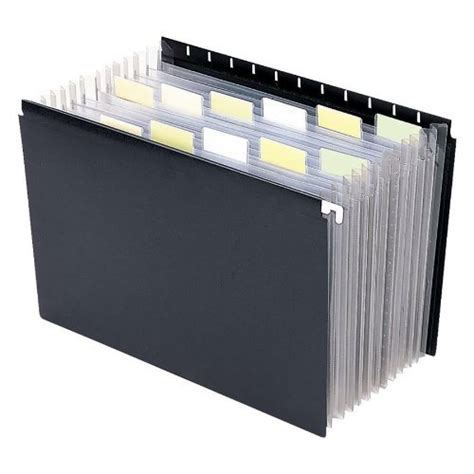 Smead Poly Hanging Expanding File 12 Dividers Letter Size Black