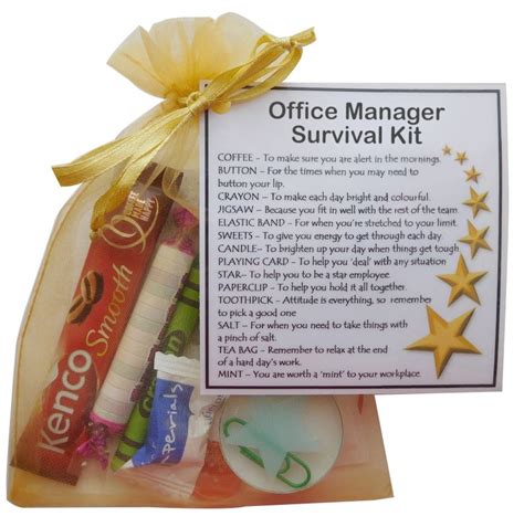 Office Manager Survival Kit T New Job Secret Santa Office T