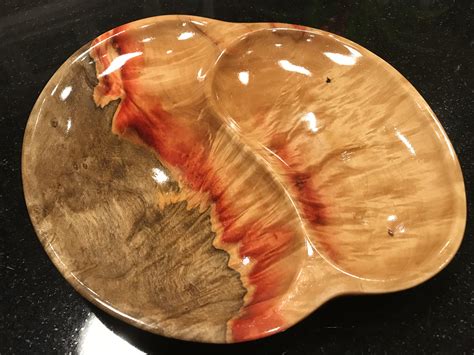 Carved Some Flame Box Elder Wood Into An Organic Shaped Plate R