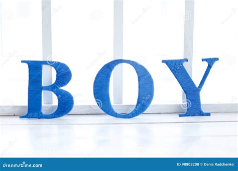 Decorative Blue Letters Of The Word Boy Stock Photo Image Of