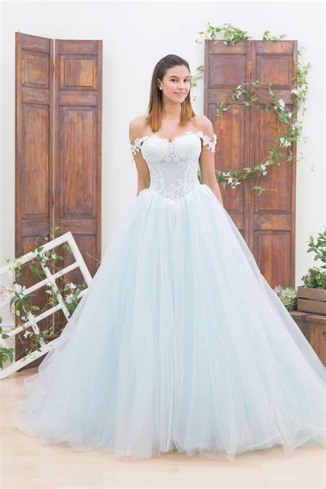 Light Blue Wedding Dress Davids Light Blue Tulle Niab18092 Formal