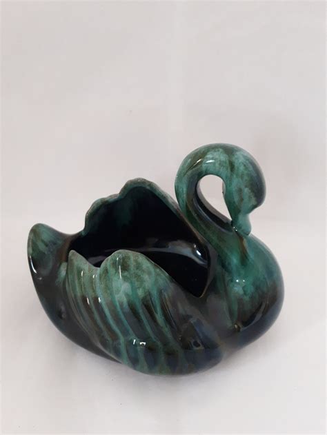 Blue Mountain Pottery Swan Planter Etsy