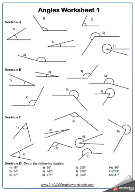 Determining Angles With Protractors Answers Worksheets Worksheets Key