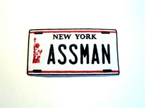 1x Assman Seinfeld License Plate Patches Embroidered Cloth Badge Iron Sew On Ebay