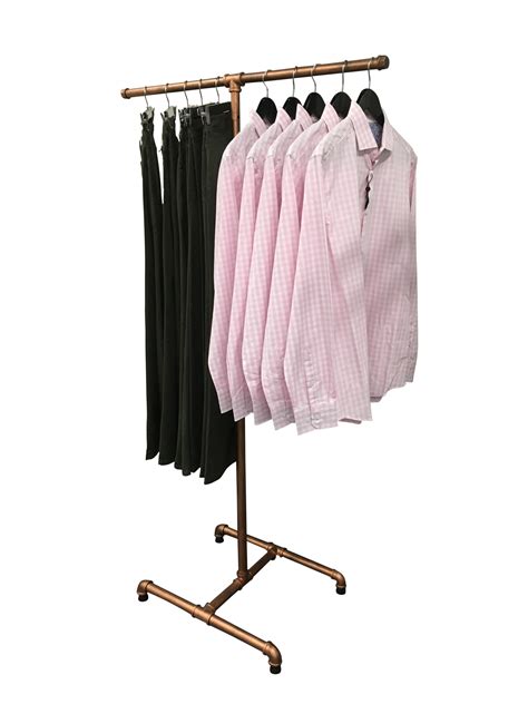 Copper Rose Gold 2 Arm Clothing Rack Portable Rax And Dollies