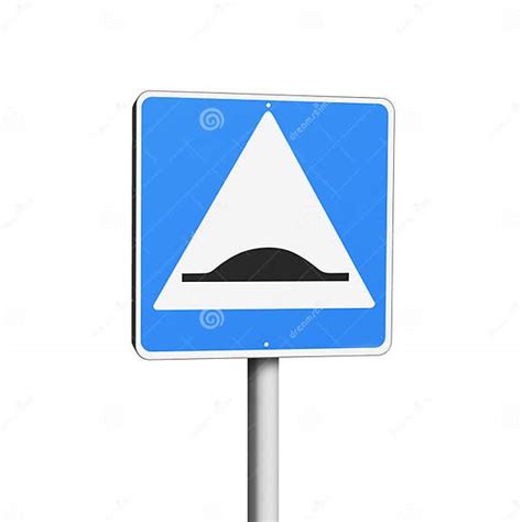 Road Sign Speed Bump Isolated On White Illustration Stock Illustration