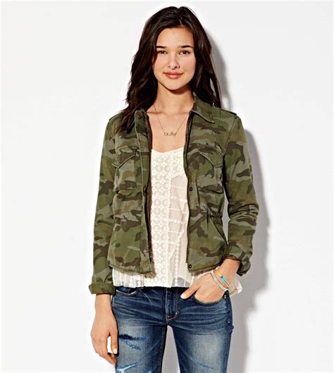 Ae Cropped Camo Jacket American Eagle Outfitters On Sale For 60