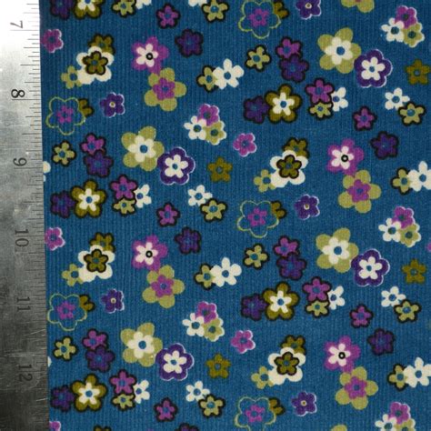 Corduroy Fabric Floral Mod Floral Corduroy Fabric Print