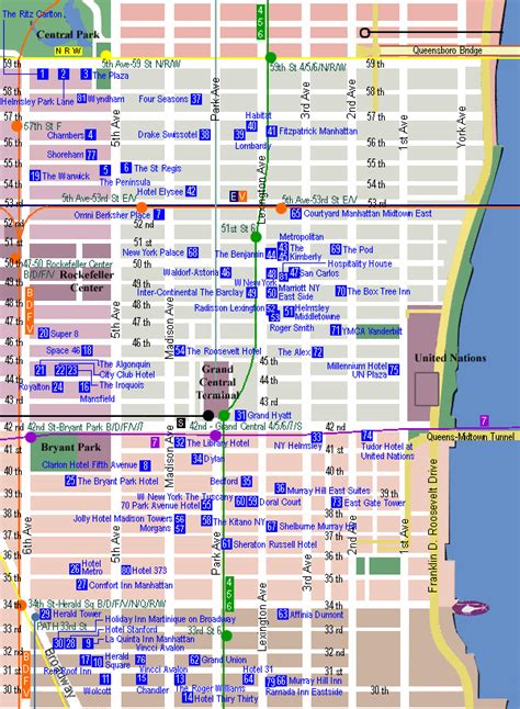 City Of New York ニューヨーク・ホテル情報 ホテル地図（ミッドタウン）