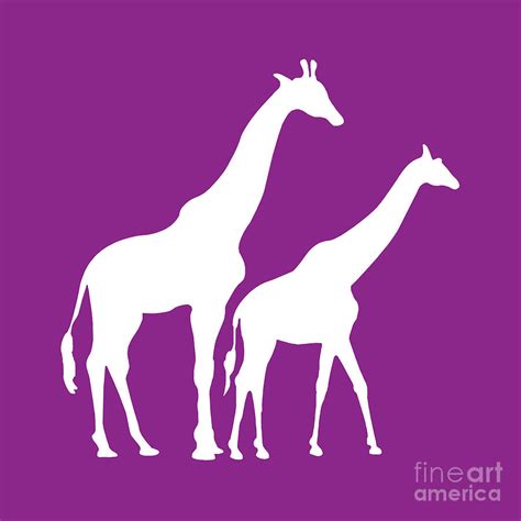 Giraffe In Purple And White Digital Art By Jackie Farnsworth