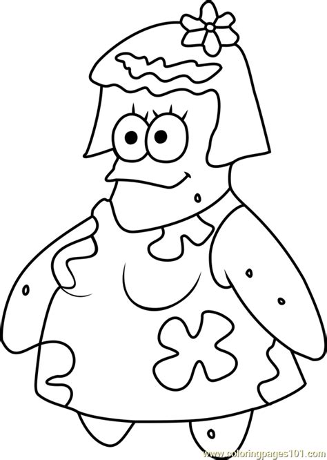 Margie Star Coloring Page For Kids Free Spongebob Squarepants