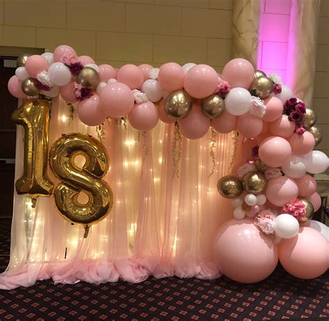 Balloon Garland Backdrop By Paper Bloom Twist 18 Birthday Party