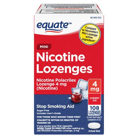 Equate Mini Nicotine Lozenge 4 Mg Cherry Ice Flavor 108 Count