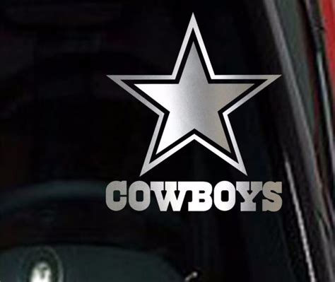 2 Pair Dallas Cowboys Star Chrome Vinyl Car Truck Decal Window