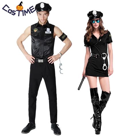 Dirty Cop Officer Costume Sexy Hot Policewoman Policeman Uniform Outfit