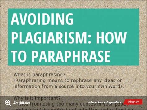 Infographic Avoiding Plagiarism How To Paraphrase Infogram