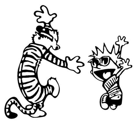 Calvin And Hobbes Black And White Lines Clip Art Library