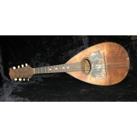 Vintage Mandolin Beautiful Inlaid Wood Naples Italy C1930