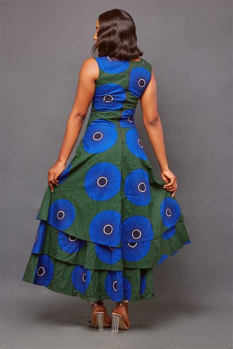 Debra African Wax Print Midi Dress Kipfashion