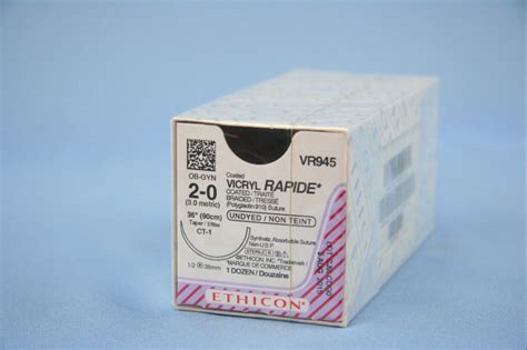 Ethicon Suture Vr945 2 0 Vicryl Rapide Undyed 36 Ct 1 Taper Esutures