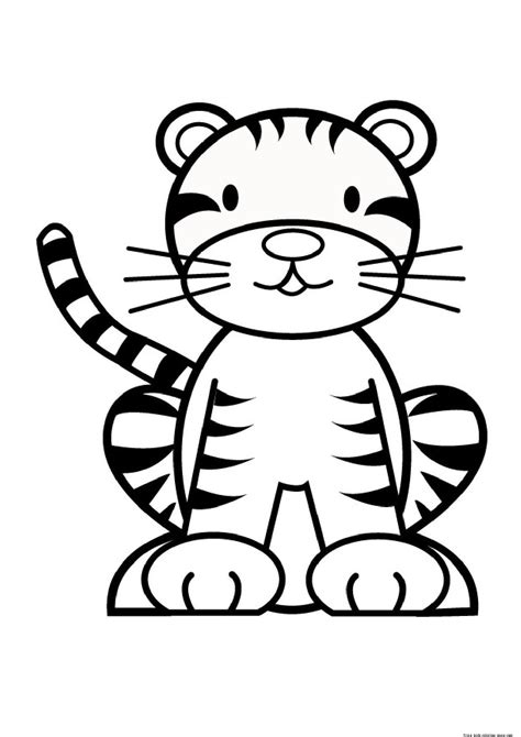 Printable Baby Tiger Coloring Pages For Kids