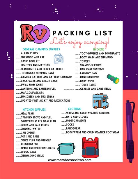 Camping Printable Rv Camping Packing List Mom Does Reviews Sexiezpicz