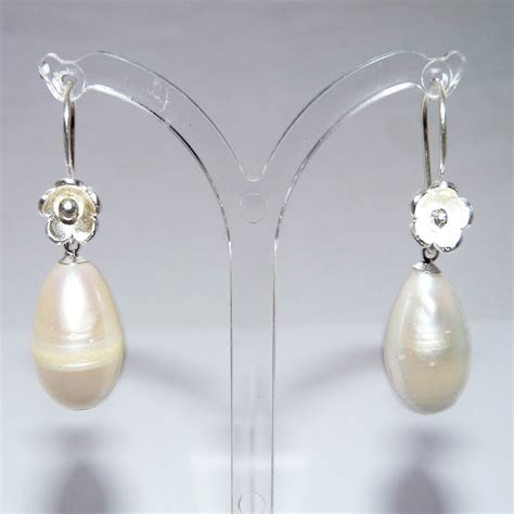 Large Teardrop Pearl Earrings Mocili