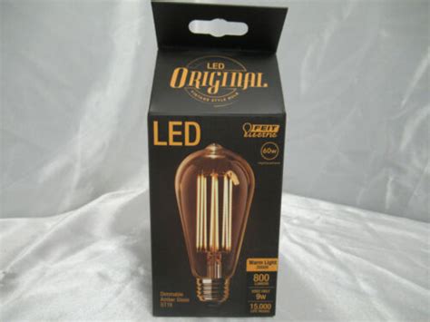 Feit Electric Led 60w Dimmable Amber Glass St19 Vintage Style