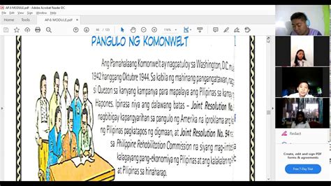 Ang Panunumbalik Ng Pamahalaang Komonwelt At Kasalinlan Ng Pilipinas