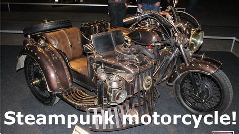 Upea Steampunk Moottoripyörä Sivuvaunulla Awesome Steampunk