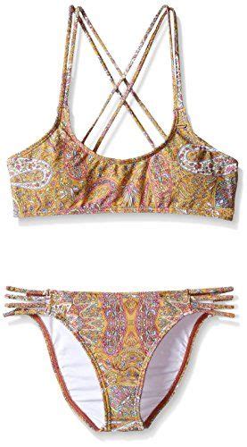 Oneill Girls Cozmo Multi Strap Two Piece Swimsuit Girls Swimming