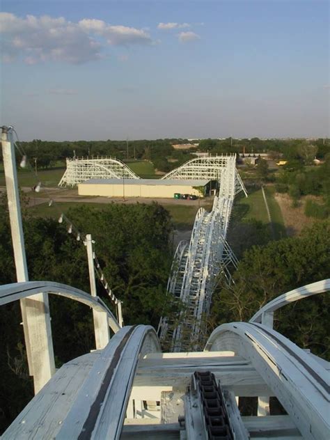 Wichitas Joyland Roller Coaster Going Over The First Hill In 2001