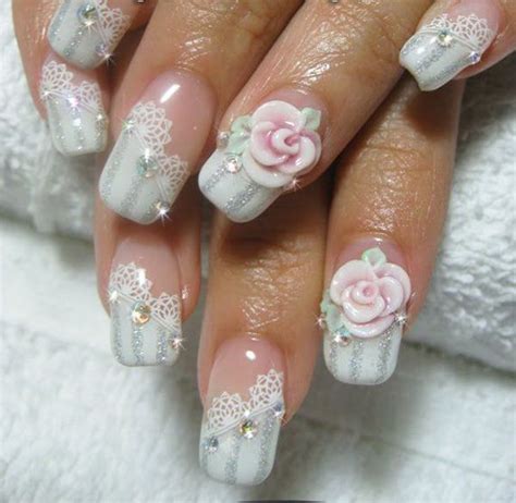 40 Ideas For Wedding Nail Designs Cuded Lace Nail Art Lace Nails