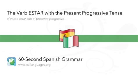 60 Second Spanish Grammar The Verb Estar With The Present