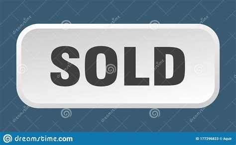 Sold Button Sold Square 3d Push Button Stock Vector Illustration Of