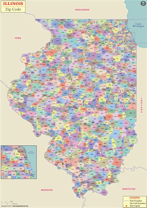 Illinois Zip Code Map Illinois Postal Code