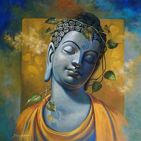 Buy Buddha Painting With Acrylic On Canvas By Sanjay Lokhande
