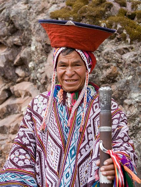 Andean Man In Traditional Attire From Pisac Peru Cultural Couture