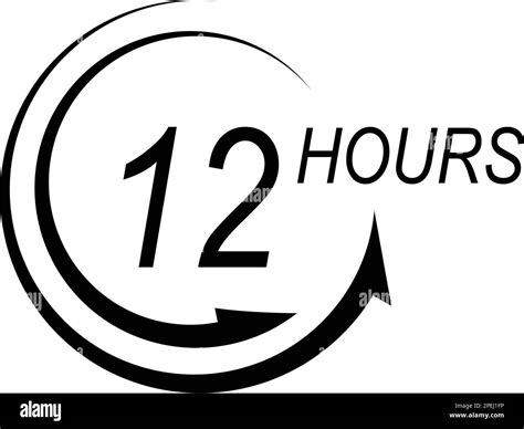 Sign Of 24 Clock Arrow Hours Logo Vector Icon Illustration Design Stock