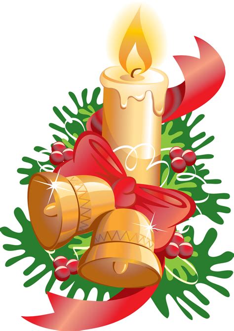 Christmas Candle With Bells And Ribbon Png Image Purepng Free