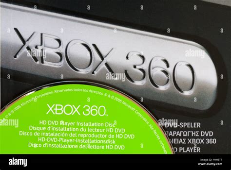 Xbox 360 Hd Dvd Player Installation Disc On Box Stock Photo Alamy