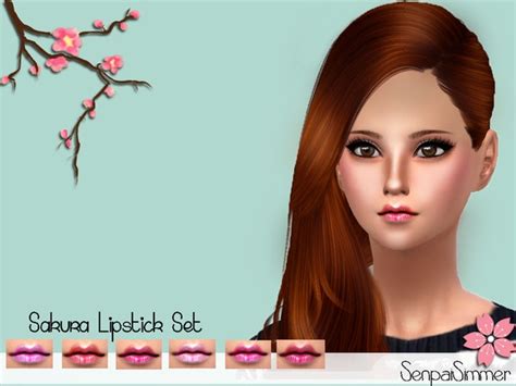 The Sims Resource Revolution Lipstick Set By Senpaisimmer • Sims 4