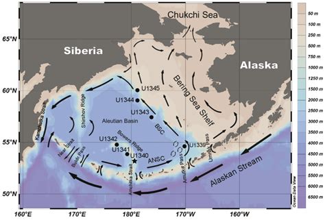 Map Of The Bering Sea With The Location Of Site U1340 Black Star And