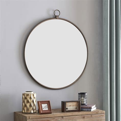 Firstime And Co Bronze Marshall Round Mirror Bronze 325 X 1 X 36 In