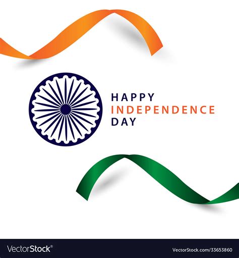Happy India Independence Day Ribbon Template Vector Image