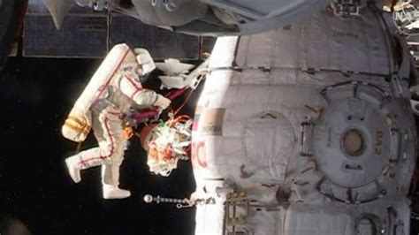 russian cosmonauts investigate mysterious hole in iss during six hour space walk