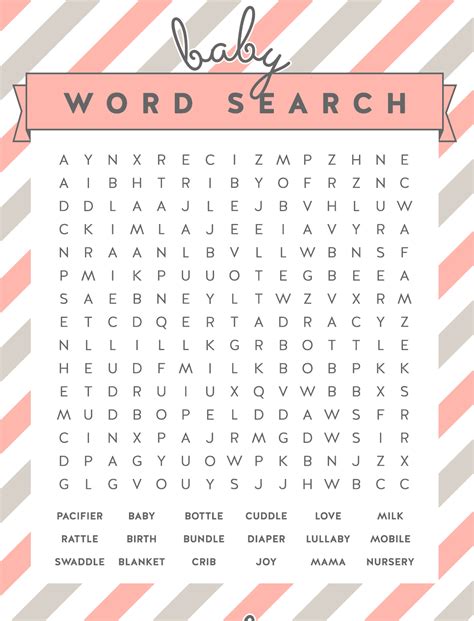 I've made a number of printable bible word search puzzles that you can print out right now. Free Baby Shower Word Search Puzzles