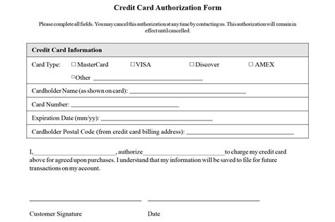Learn the proper way to craft a credit card authorization form. Pin on Banner Template